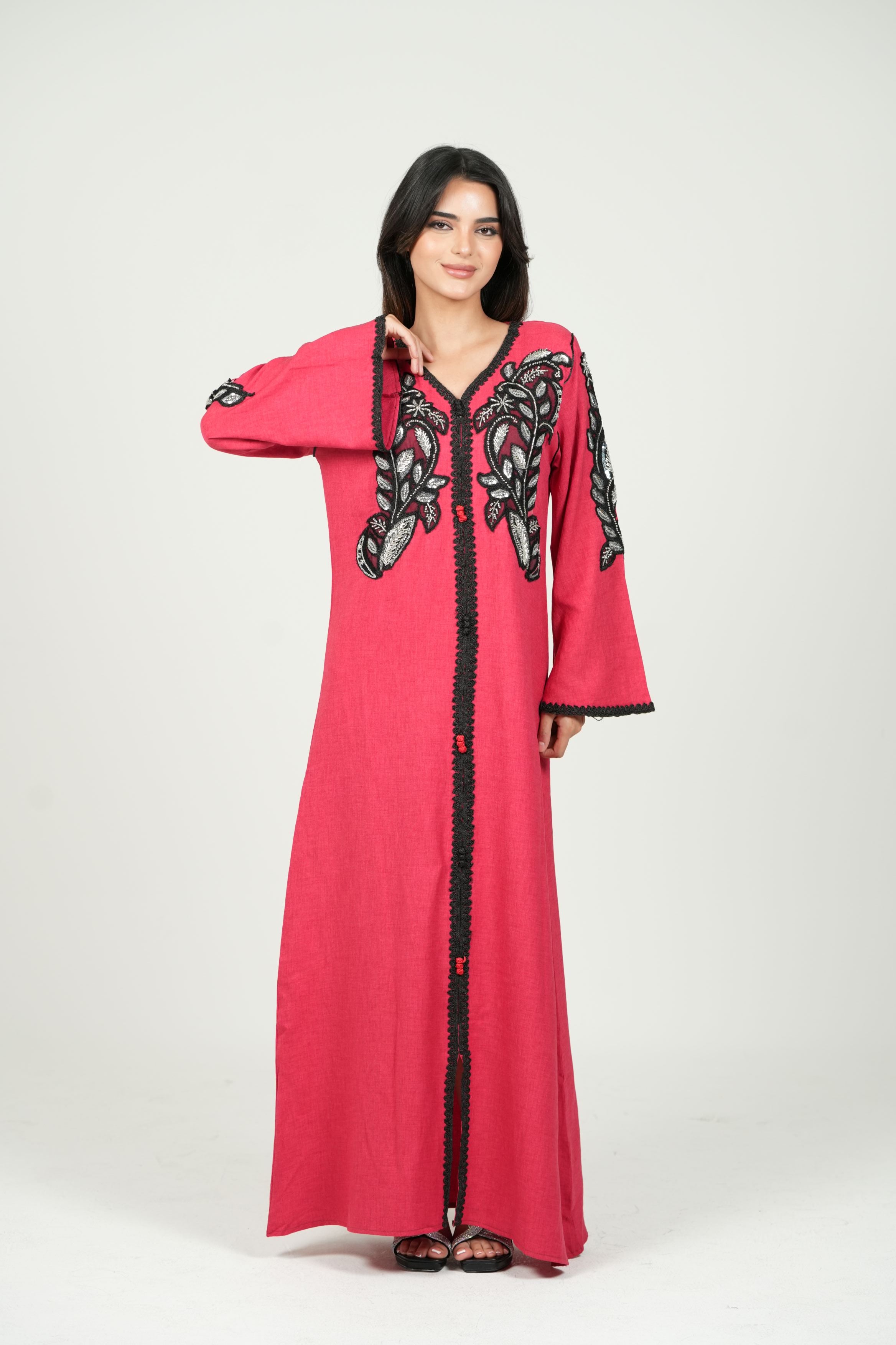 Embroidered Cotton Jalabiya with hand