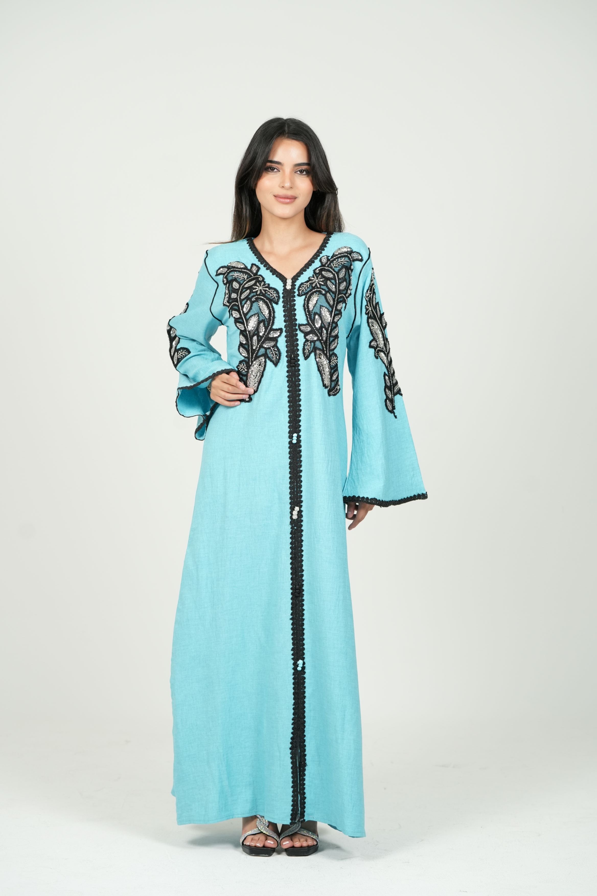 Embroidered Cotton Jalabiya with hand