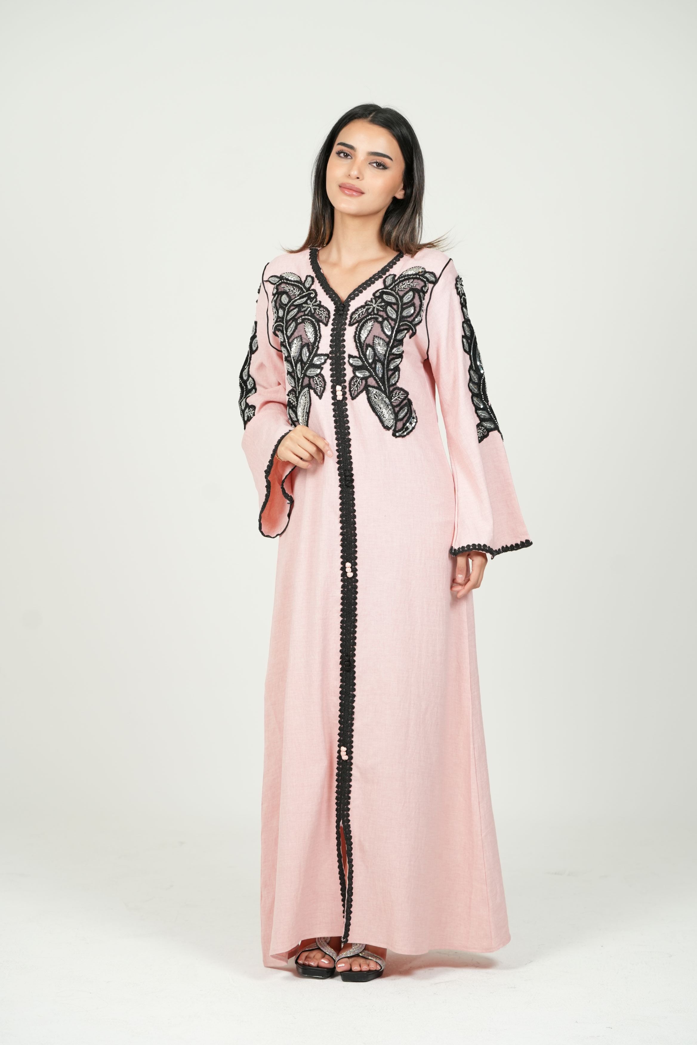 Embroidered Cotton Jalabiya with hand