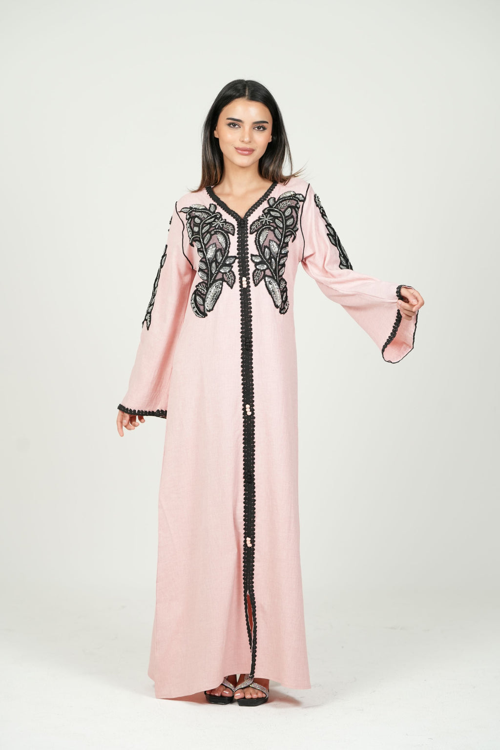 Embroidered Cotton Jalabiya with hand