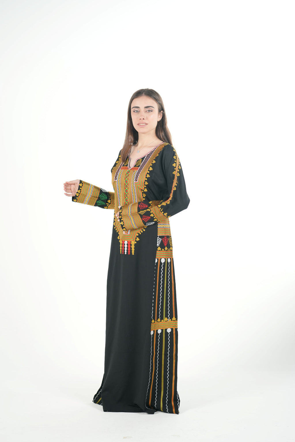 Embroidered Cotton-Linen Jalabiya