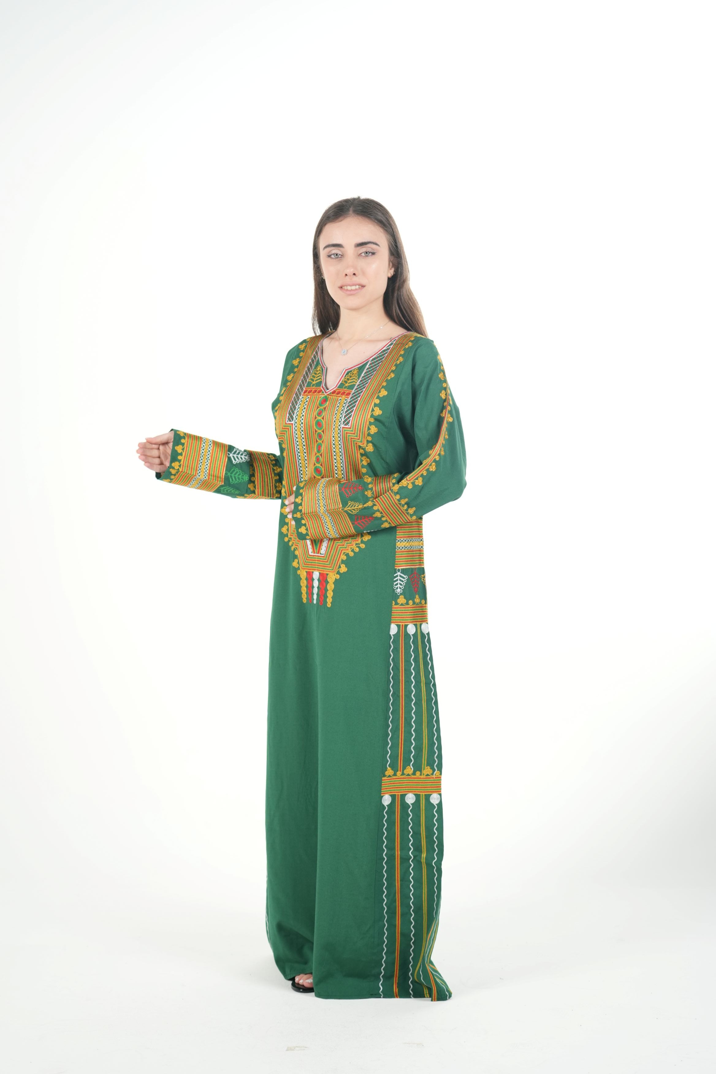 Embroidered Cotton-Linen Jalabiya