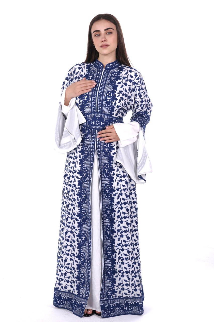 The Fully Embroidered Linen Thobe