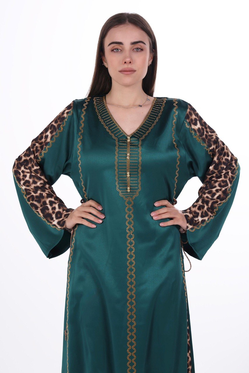 Fluid Satin Jalabiya with Tailored Details