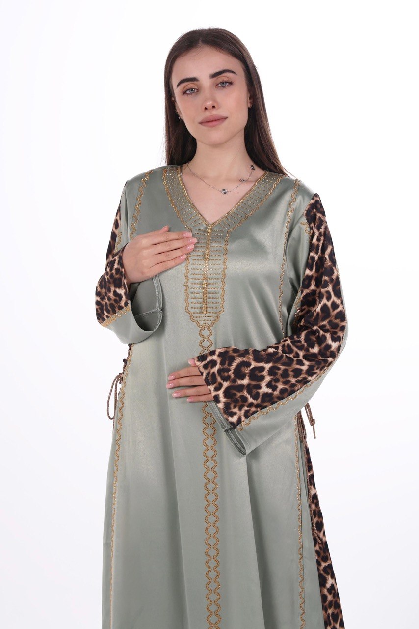 Fluid Satin Jalabiya with Tailored Details