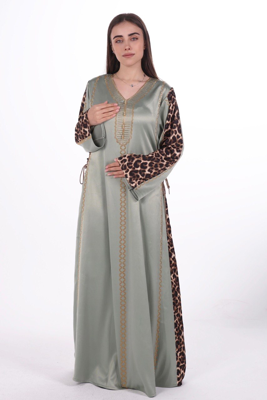 Fluid Satin Jalabiya with Tailored Details