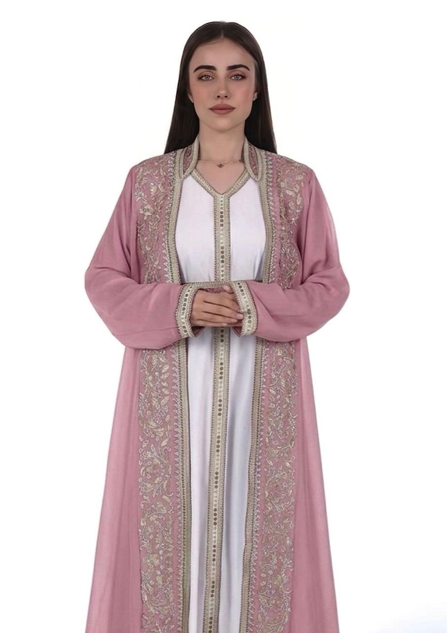 Elegant Kaftan with Golden Embroidery with Belt