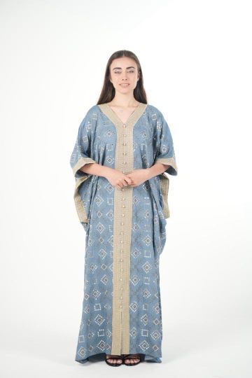 Elegant Embroidered Linen Jalabiya