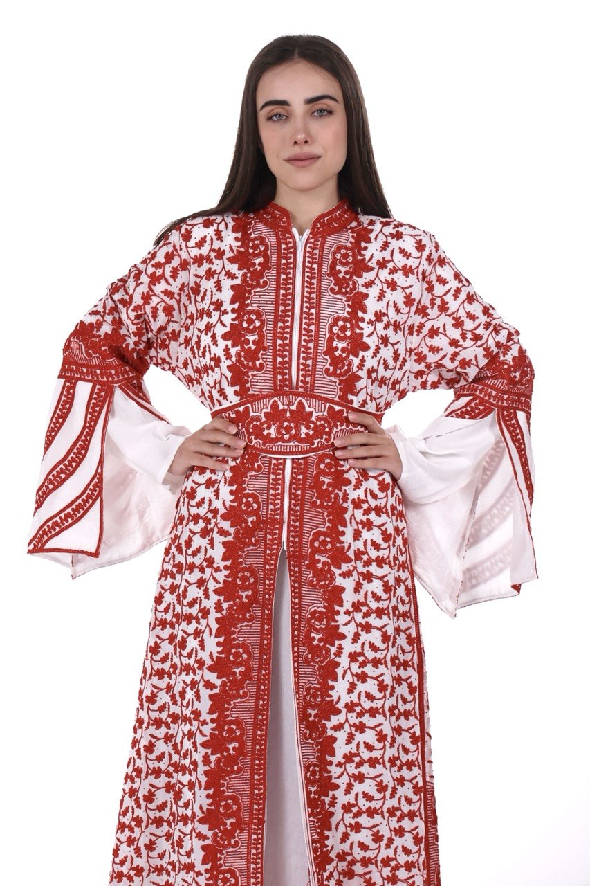The Fully Embroidered Linen Thobe