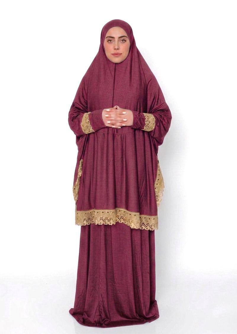 طقم صلاة من قطعتين من الليكرا مع دانتيل