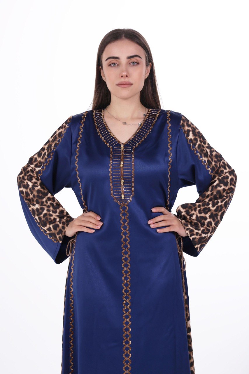 Fluid Satin Jalabiya with Tailored Details