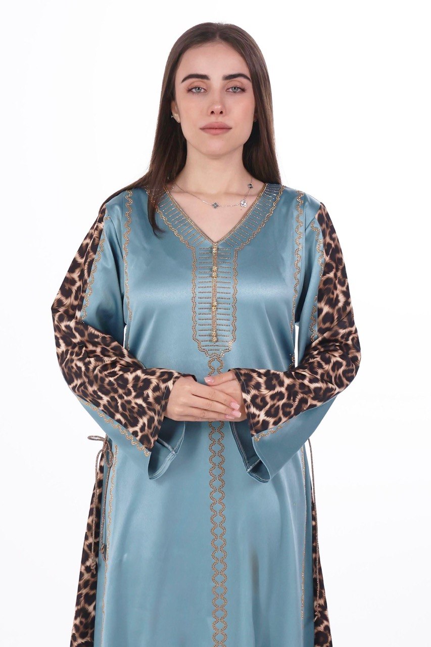 Fluid Satin Jalabiya with Tailored Details