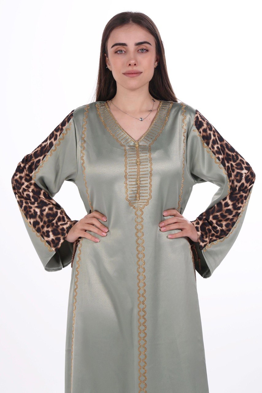 Fluid Satin Jalabiya with Tailored Details