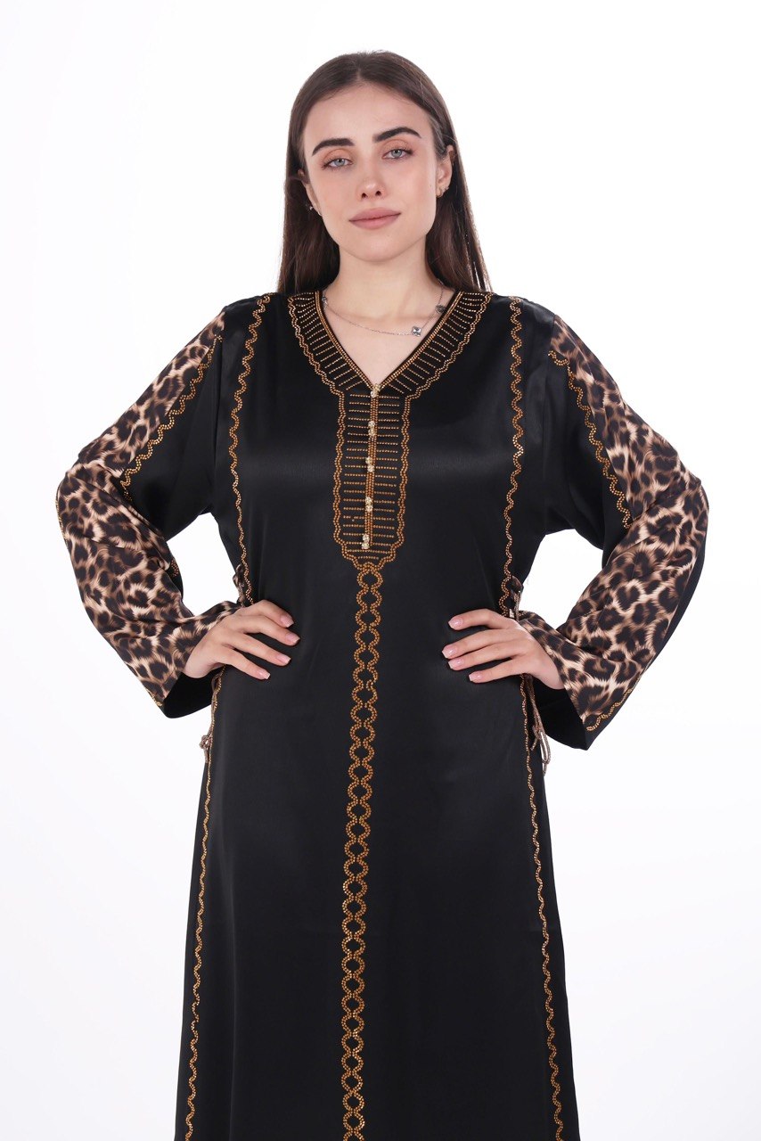 Fluid Satin Jalabiya with Tailored Details