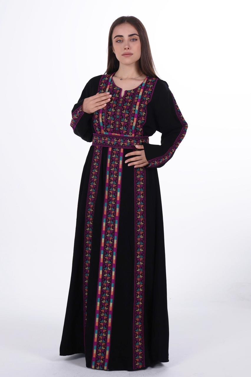 Palestinian Embroidered Jalabiya with Belt