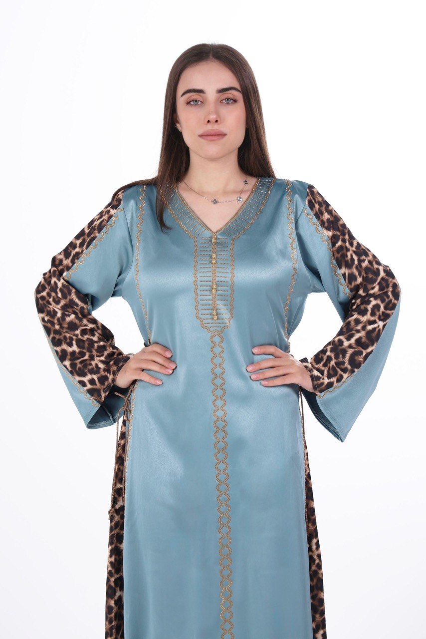 Fluid Satin Jalabiya with Tailored Details