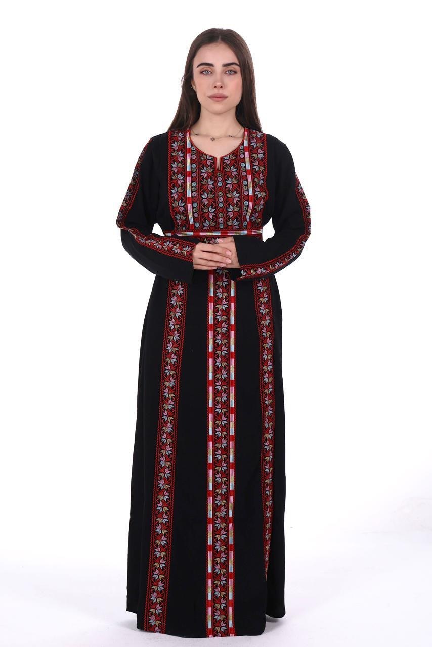 Palestinian Embroidered Jalabiya with Belt
