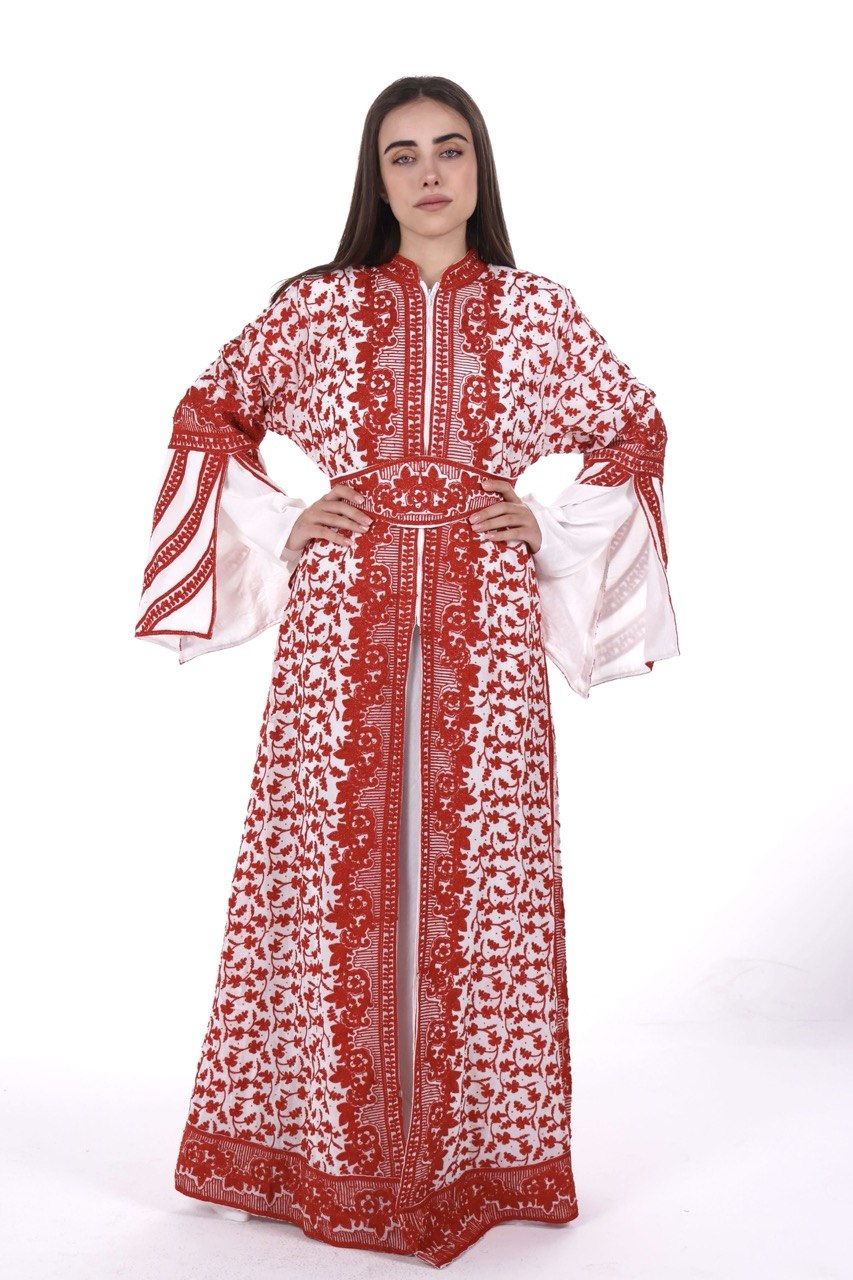 The Fully Embroidered Linen Thobe