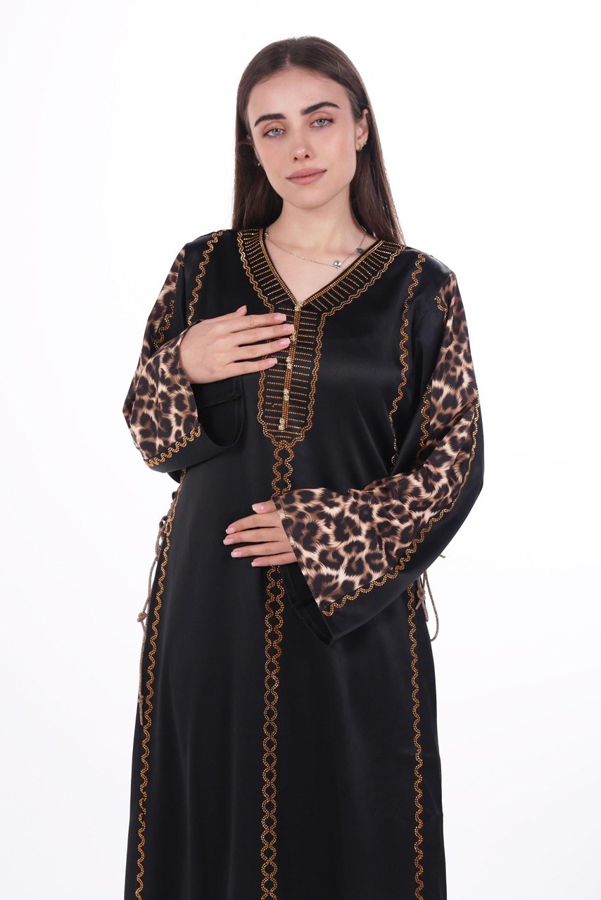 Fluid Satin Jalabiya with Tailored Details