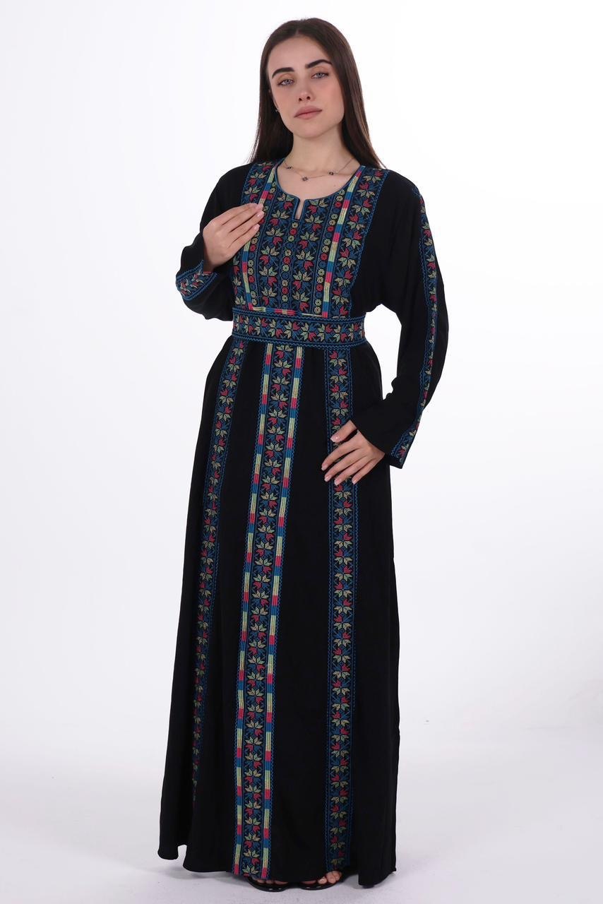 Palestinian Embroidered Jalabiya with Belt
