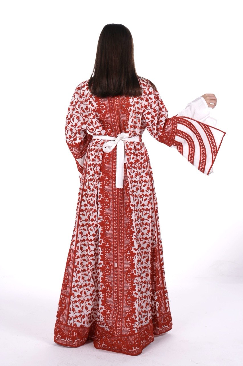 The Fully Embroidered Linen Thobe