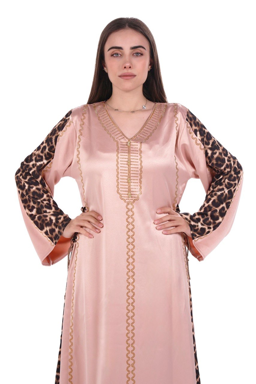 Fluid Satin Jalabiya with Tailored Details