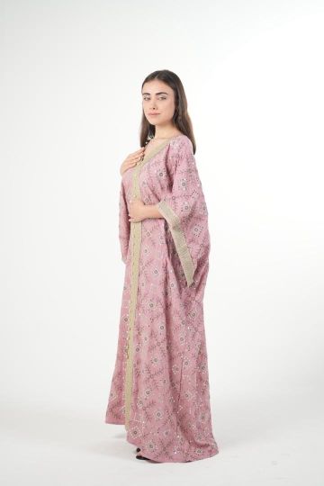 Elegant Embroidered Linen Jalabiya