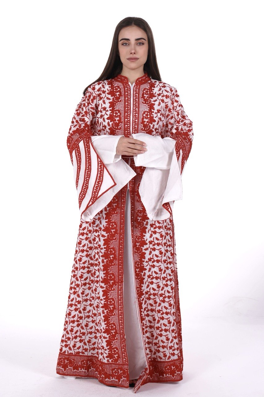 The Fully Embroidered Linen Thobe