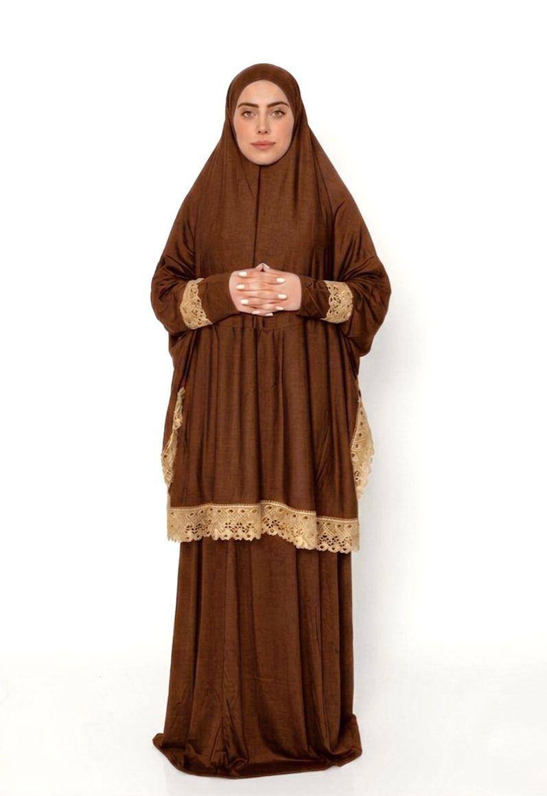 طقم صلاة من قطعتين من الليكرا مع دانتيل