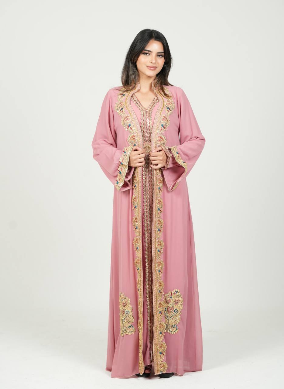 قفطان شيفون مطرز يدويًا