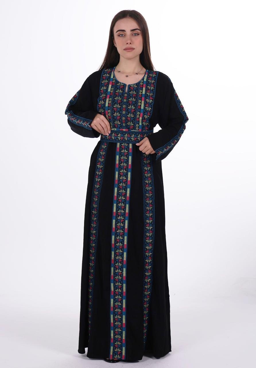 Palestinian Embroidered Jalabiya with Belt