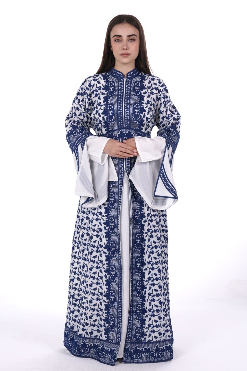 The Fully Embroidered Linen Thobe