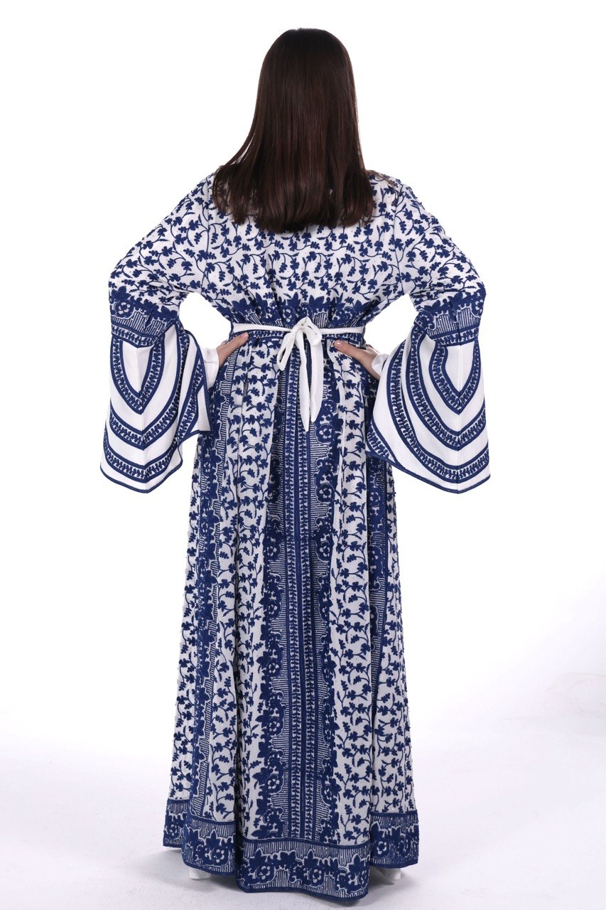The Fully Embroidered Linen Thobe