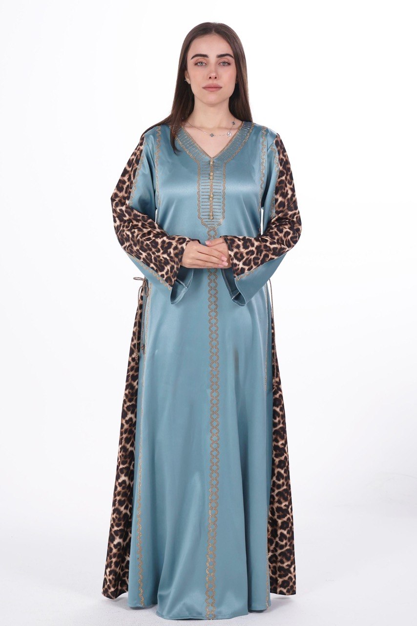 Fluid Satin Jalabiya with Tailored Details