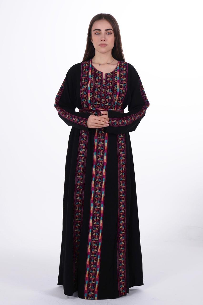 Palestinian Embroidered Jalabiya with Belt