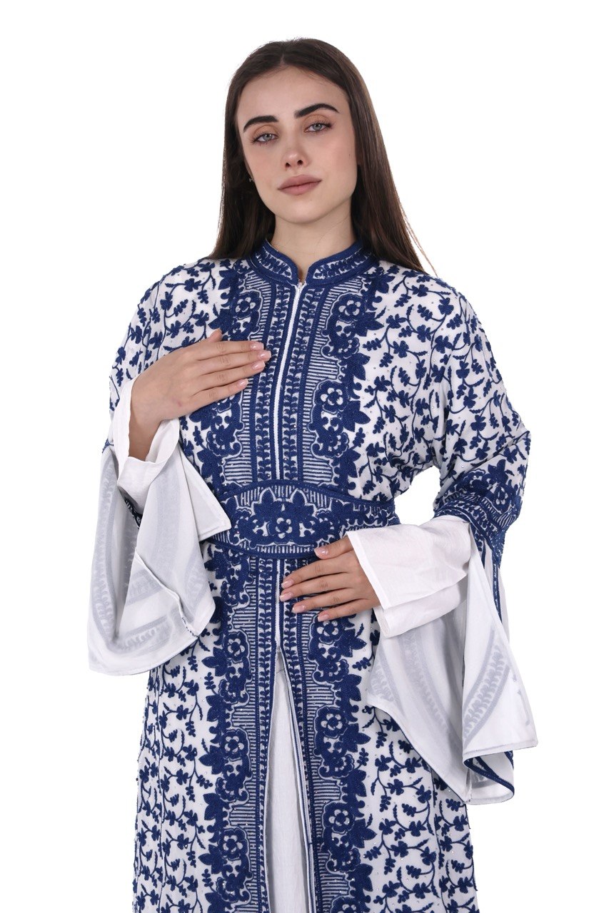 The Fully Embroidered Linen Thobe
