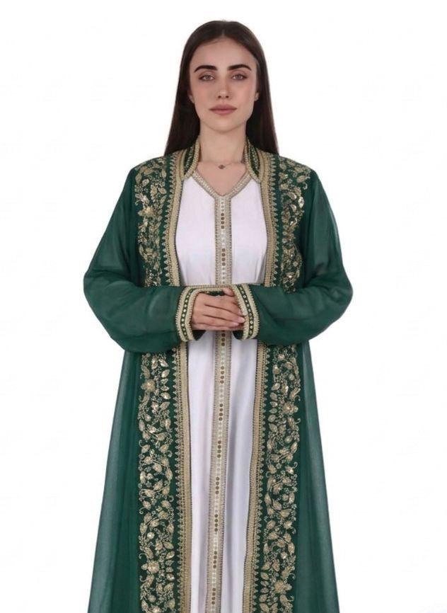 Elegant Kaftan with Golden Embroidery with Belt