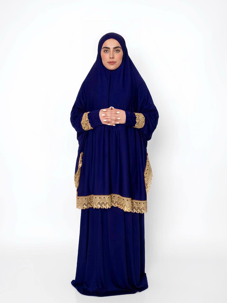 طقم صلاة من قطعتين من الليكرا مع دانتيل